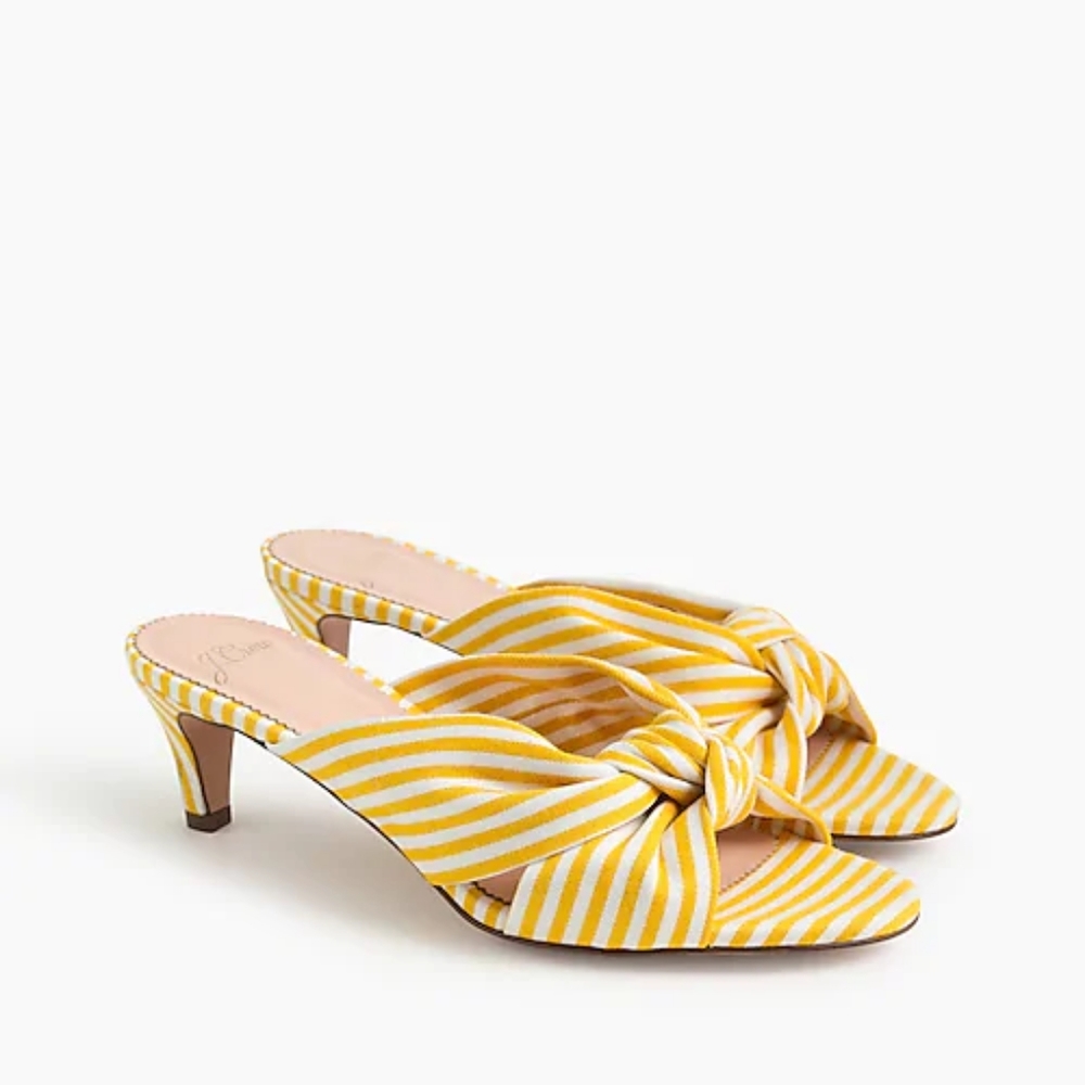 NWT J. Crew Knotted kitten heel sandals in stripe